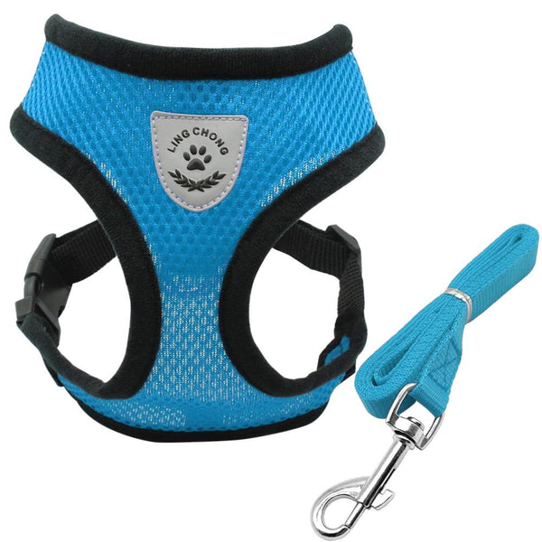 Breathable Air Nylon Mesh Puppy Harness and Leash